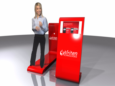 Virtual presenter setup with Afriten Technologies branding.