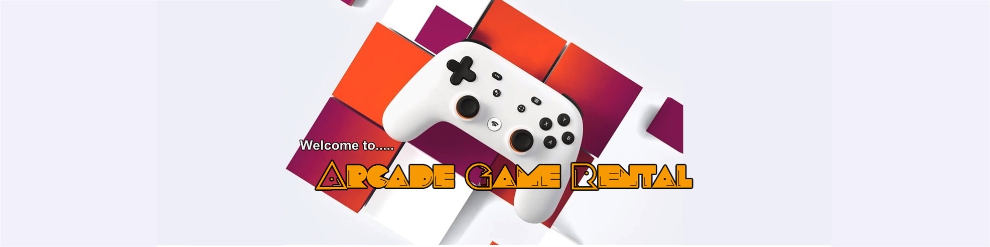 Logo of Arcade Game Rental with a gaming controller