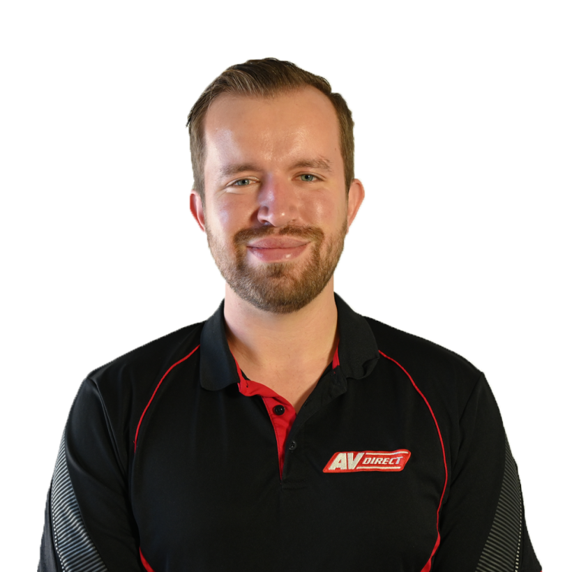 AV Direct team member in branded shirt