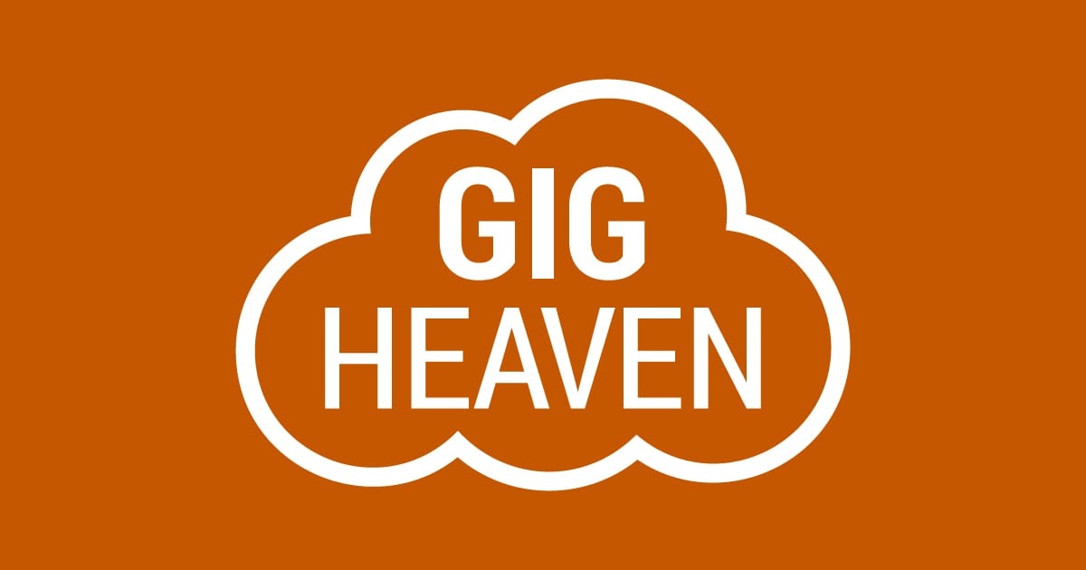 Logo of Gig Heaven in orange background