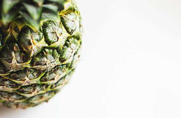 Close-up of a fresh pineapple's skin