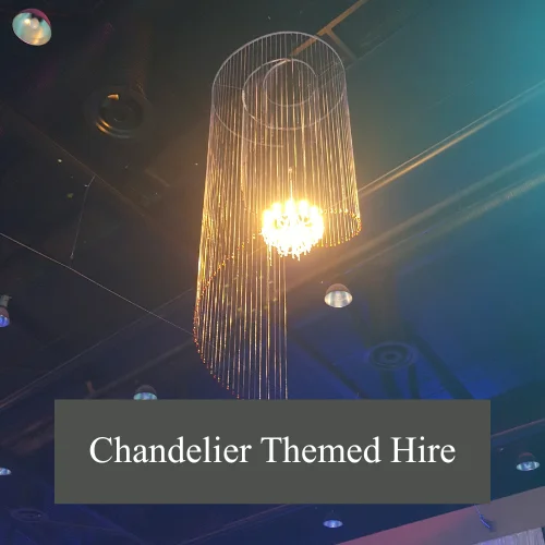 Modern chandelier with cascading light strings