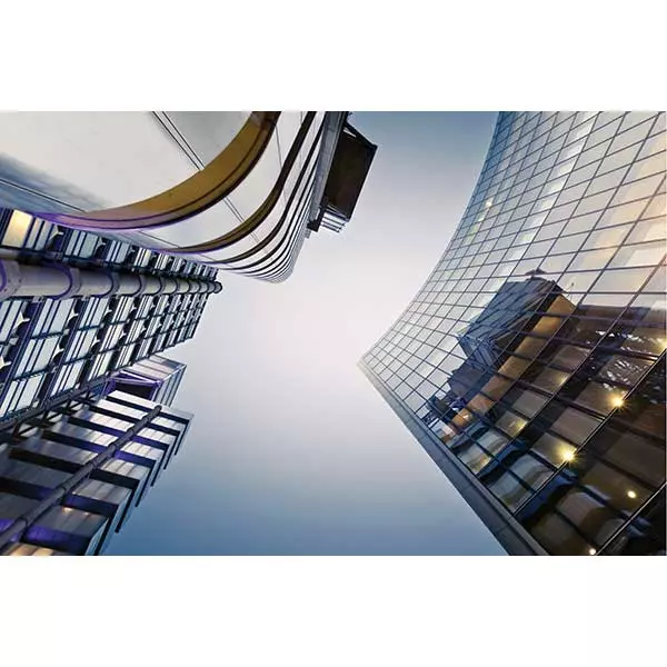 Modern architecture featuring a unique skyline view.