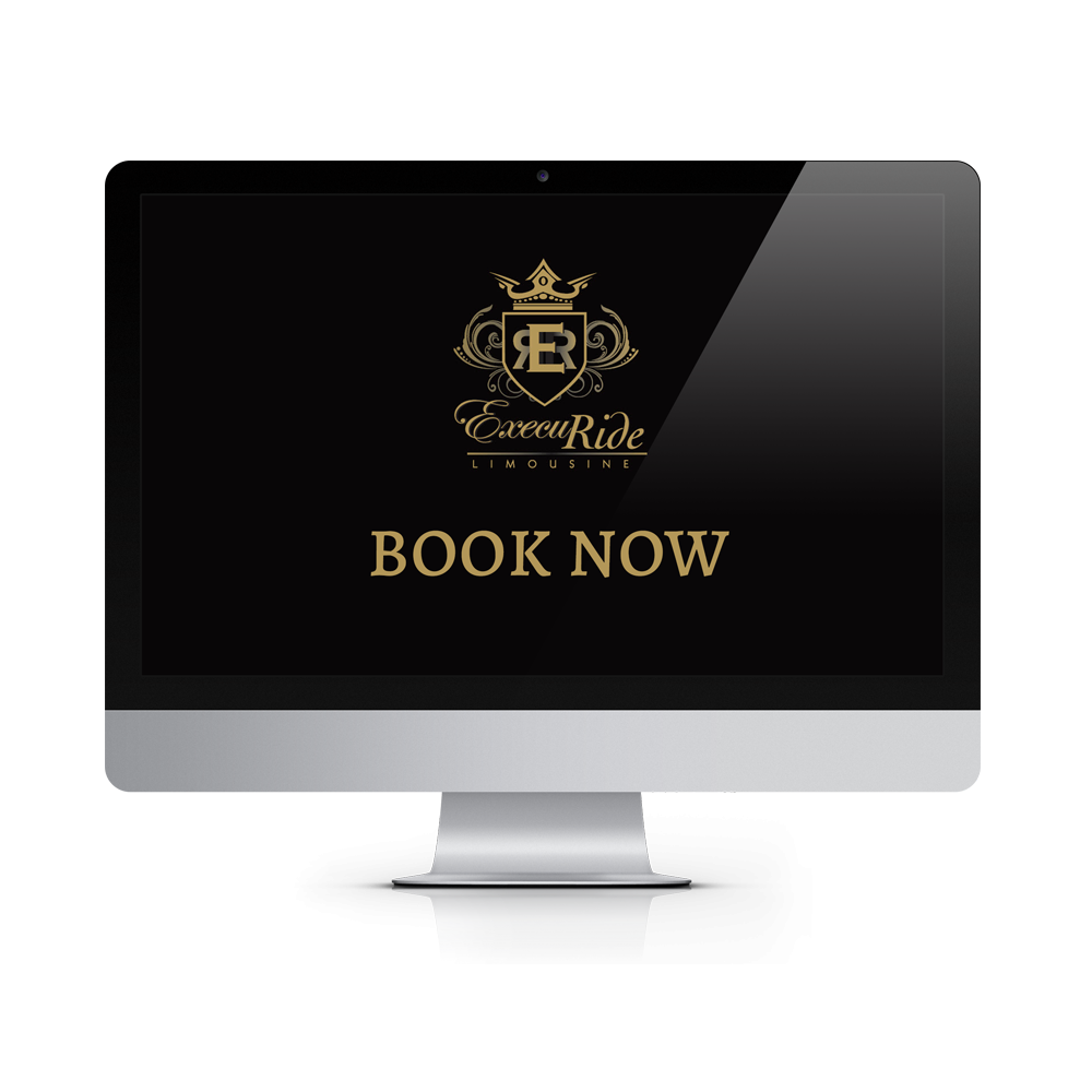Execuride logo and 'BOOK NOW' text on a computer screen