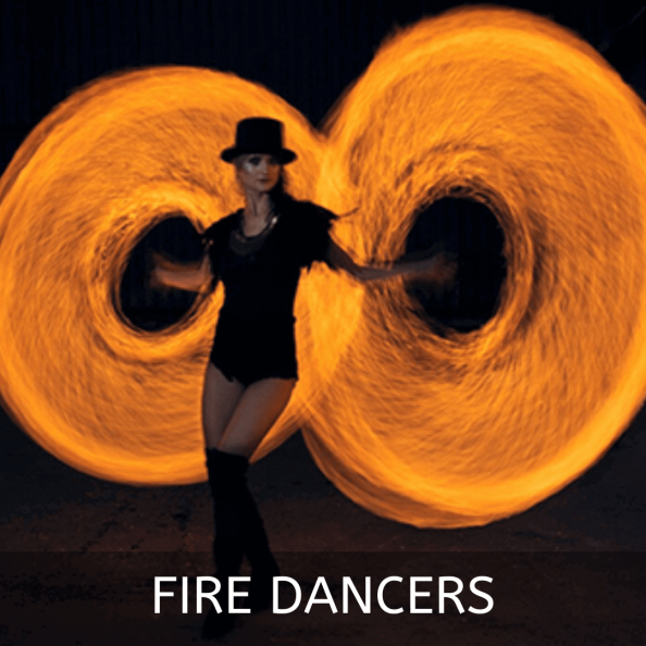 Fire dancer performing with fiery poi in Cape Town