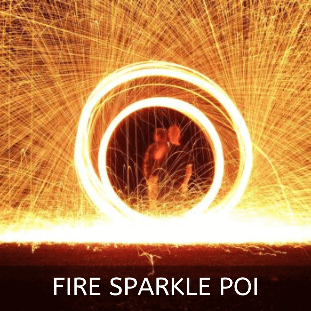 Performance of Fire Sparkle Poi with dramatic sparks