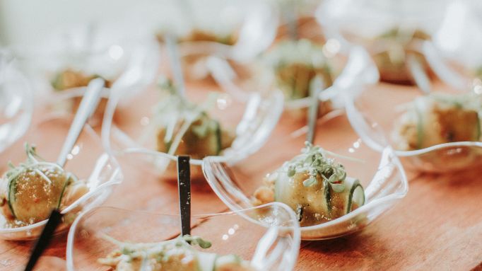 Stylishly plated gourmet dishes ready for serving