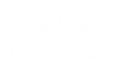 Heli Buyers logo in white on a black background.