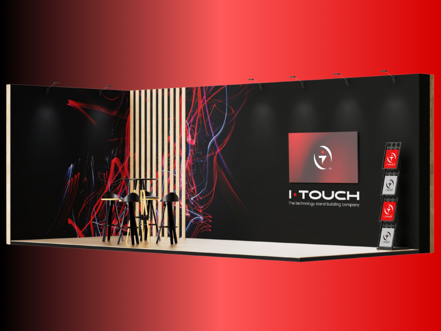 Custom interactive exhibition stand design with displays