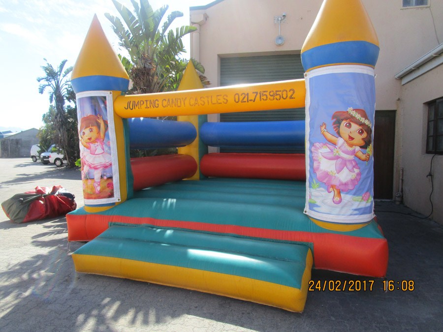 Jumping Candy Castles inflatable setup ready for use