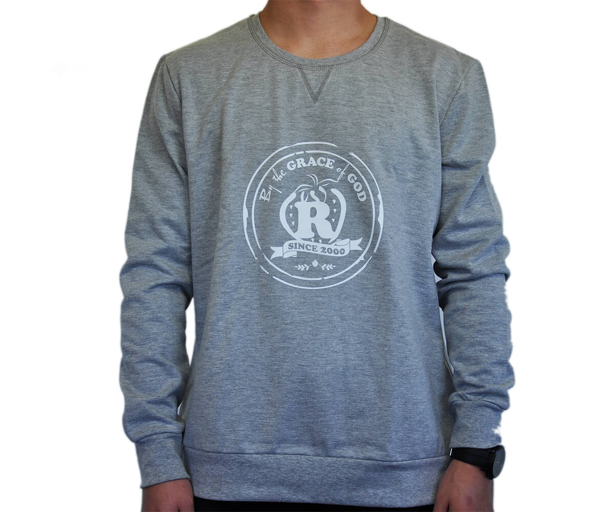 Grey customised sweatshirt with logo