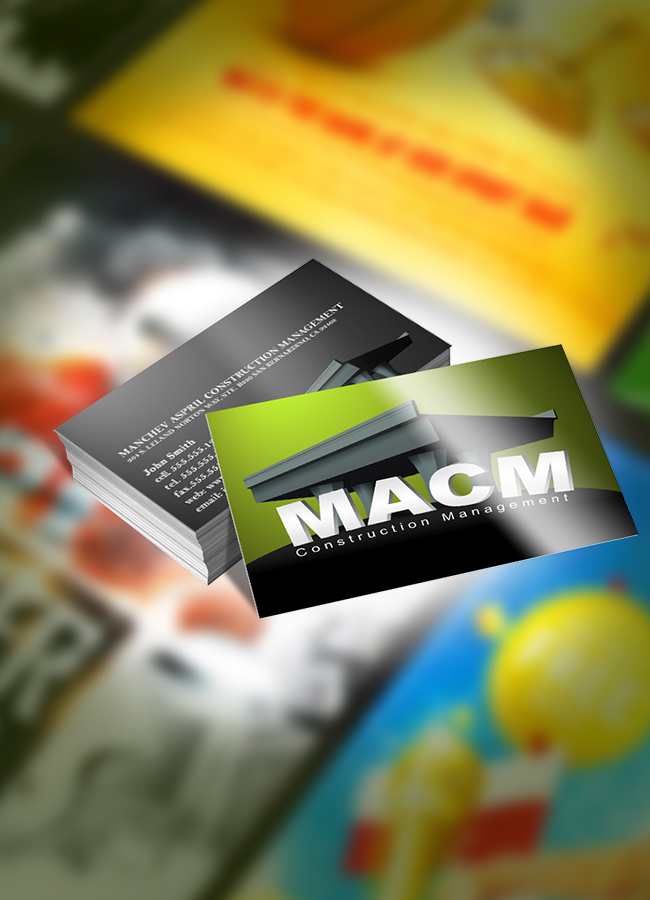 Business cards with logo and design elements