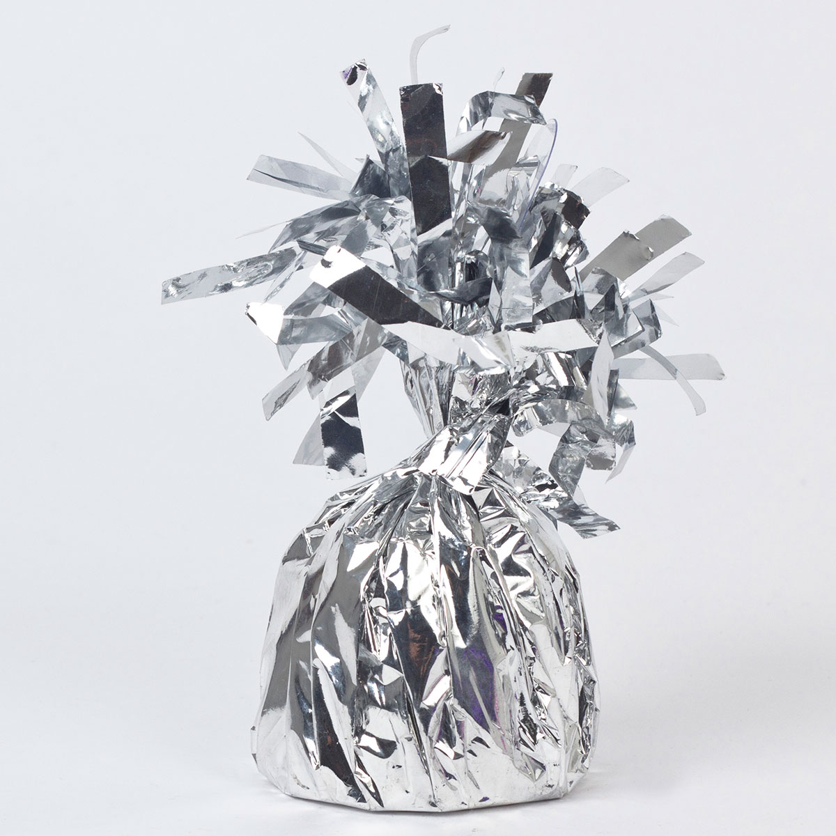 Silver balloon gift box with decorative foil accents.