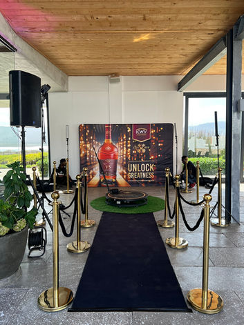 360 photo booth setup at an event