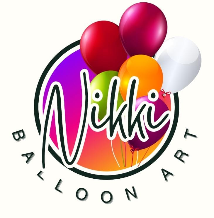 Nikki Balloon Art logo with colorful balloons