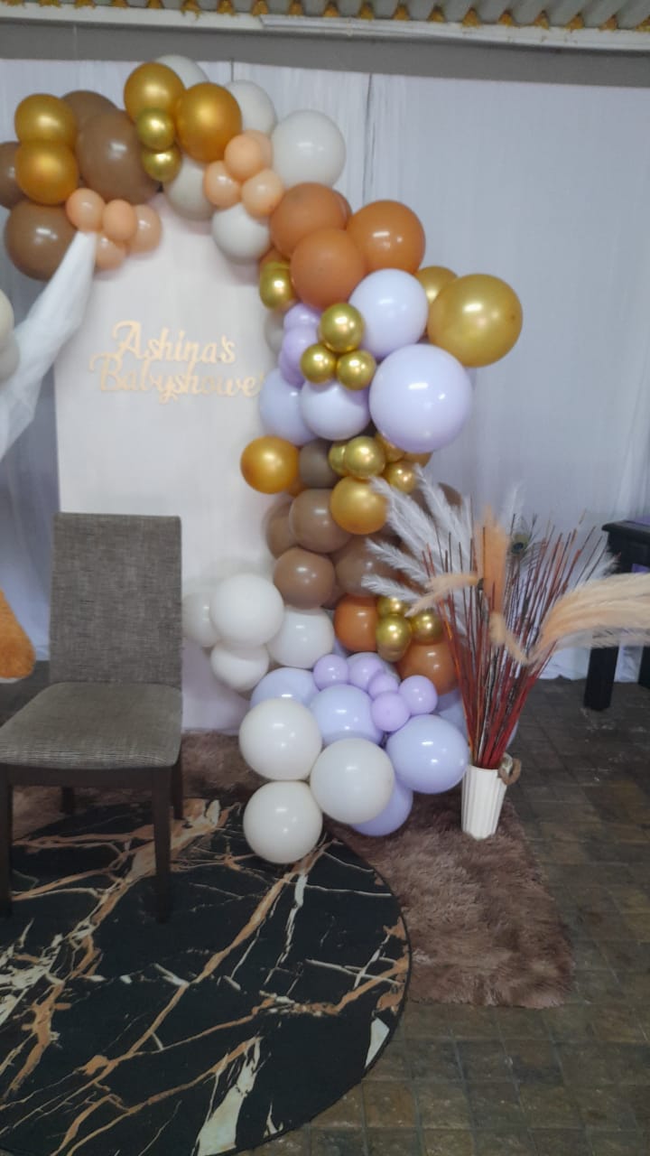 Colorful balloon decoration for a baby shower