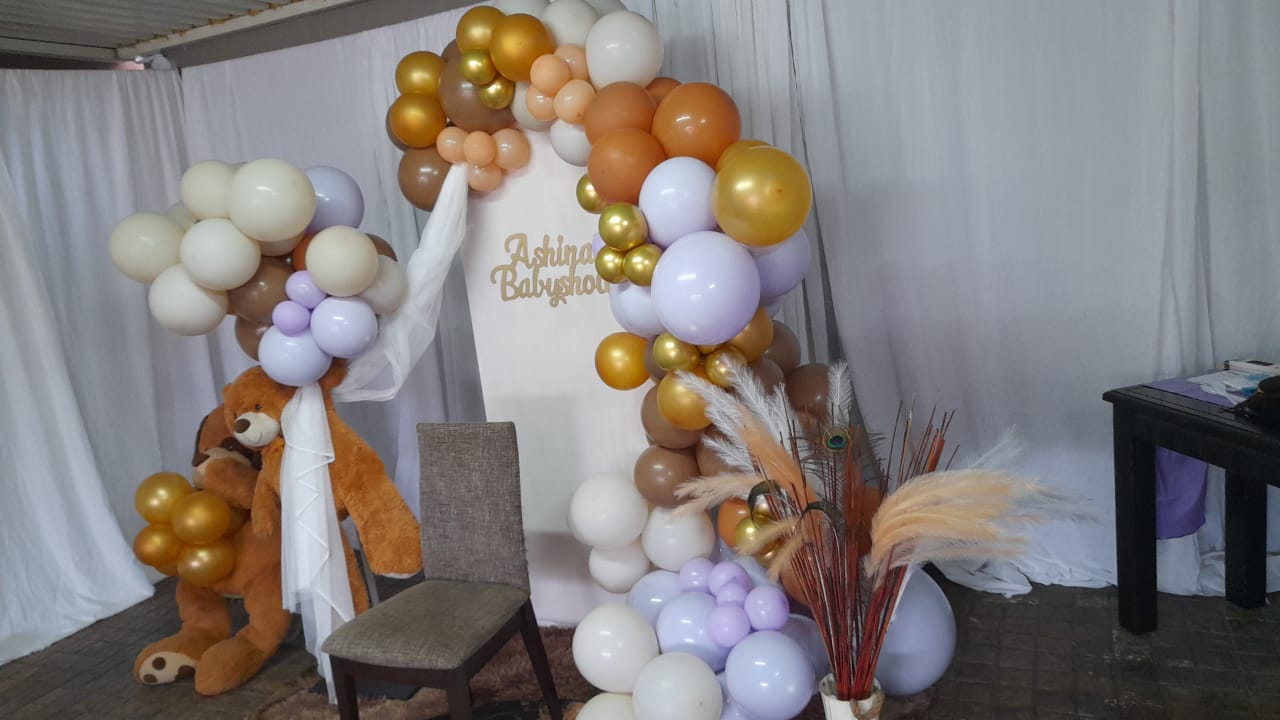 Colorful balloon decor at an event