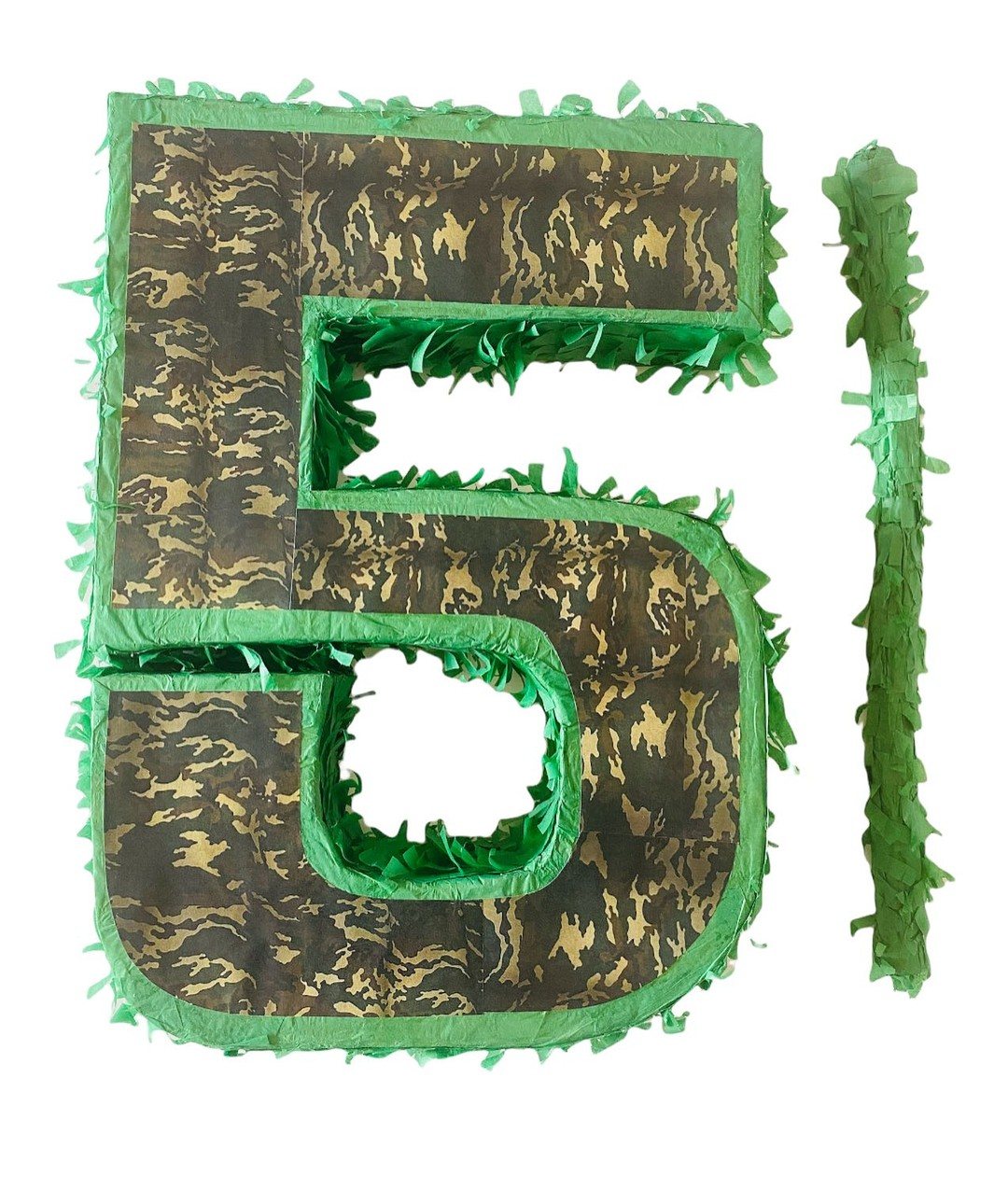 Custom camouflage number 5 piñata