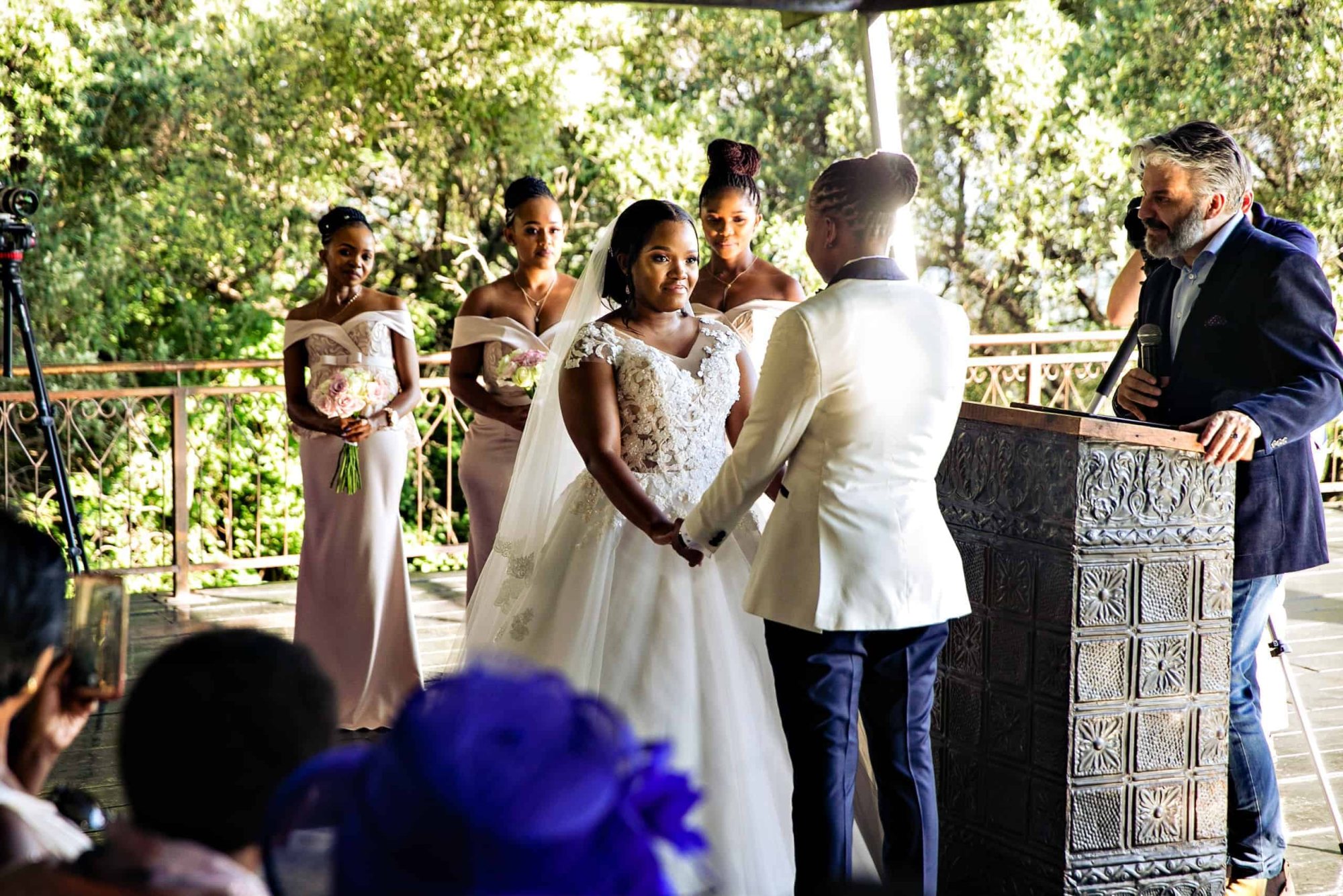 Couple exchanging vows during a wedding ceremony