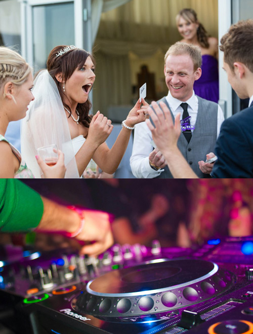 Guests enjoying entertainment during a wedding event