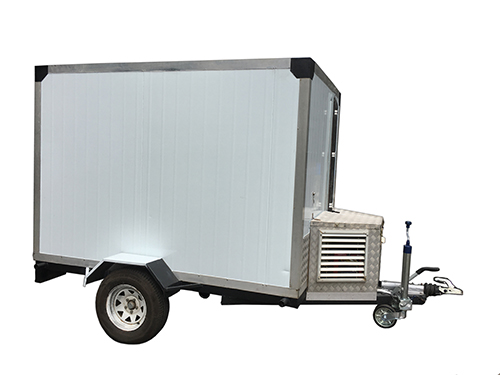 Mobile fridge unit on a trailer