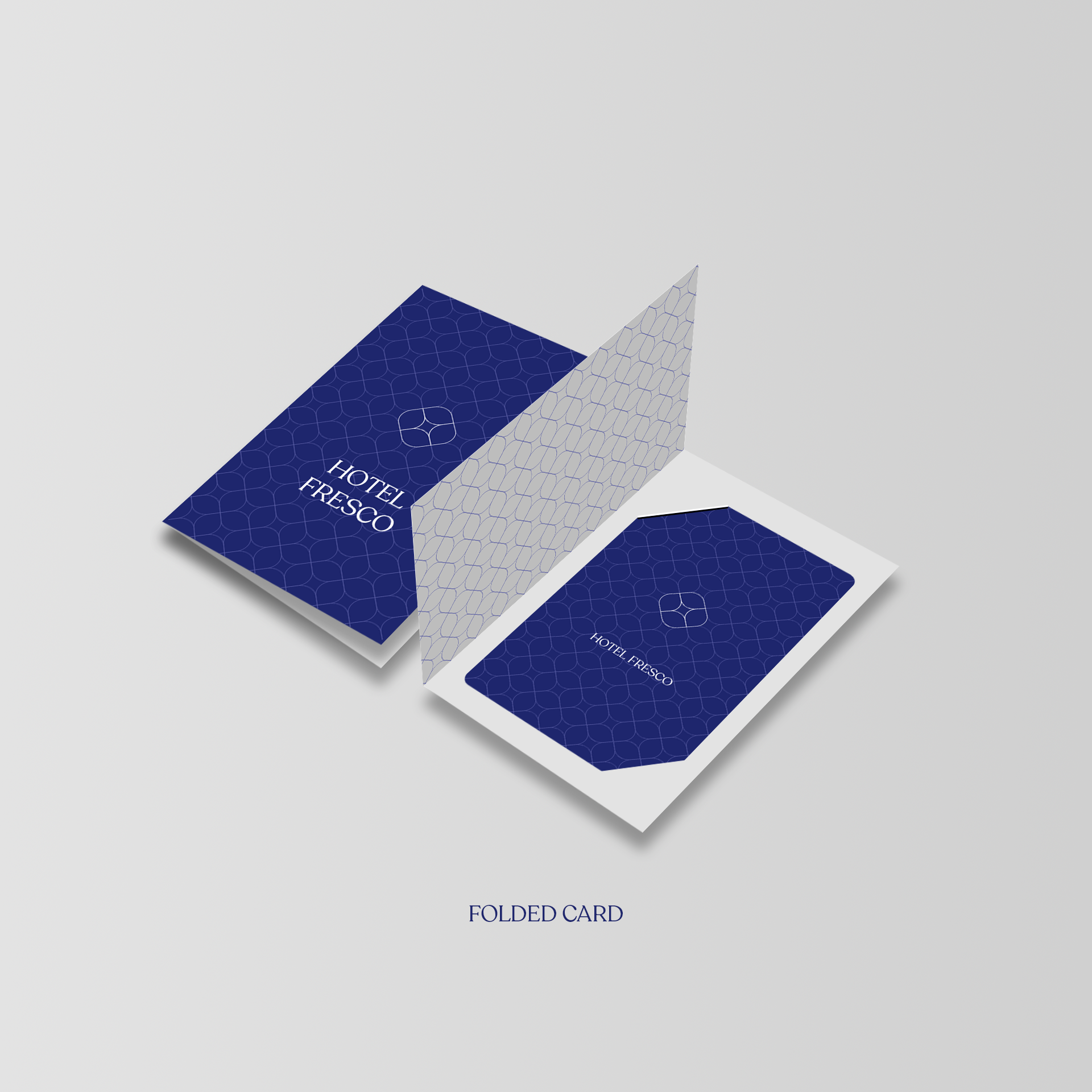Custom printed folded card design for Hotel Fresco