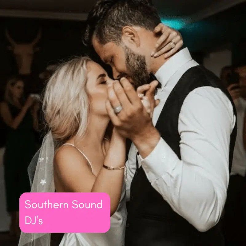 Bride and groom dancing together at their wedding
