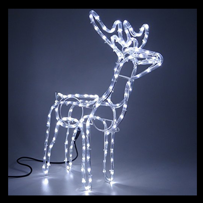 White illuminated reindeer decoration