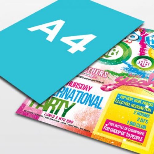 A4 colorful party flyer showcasing event details