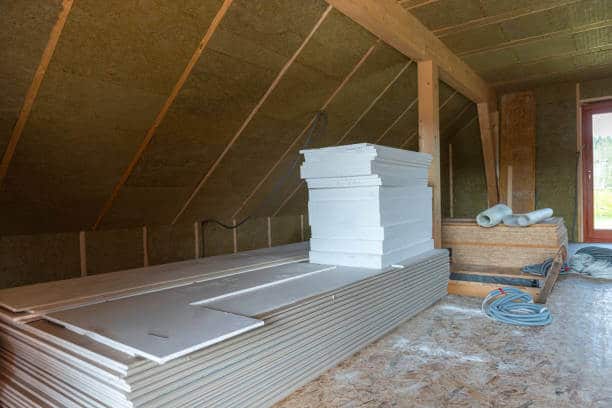 Materials stacked for event space preparation