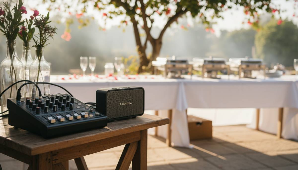 Sound setup for speeches and background music