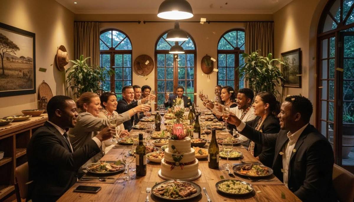 Guests at engagement supper