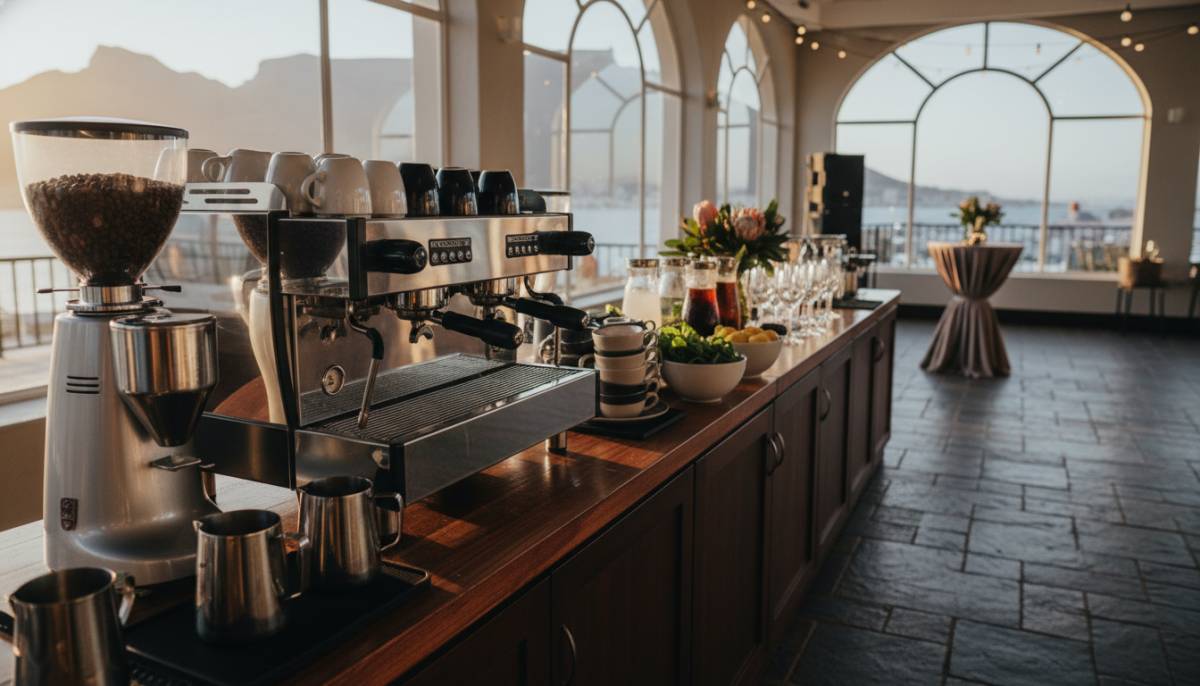 Coffee station at a networking mixer