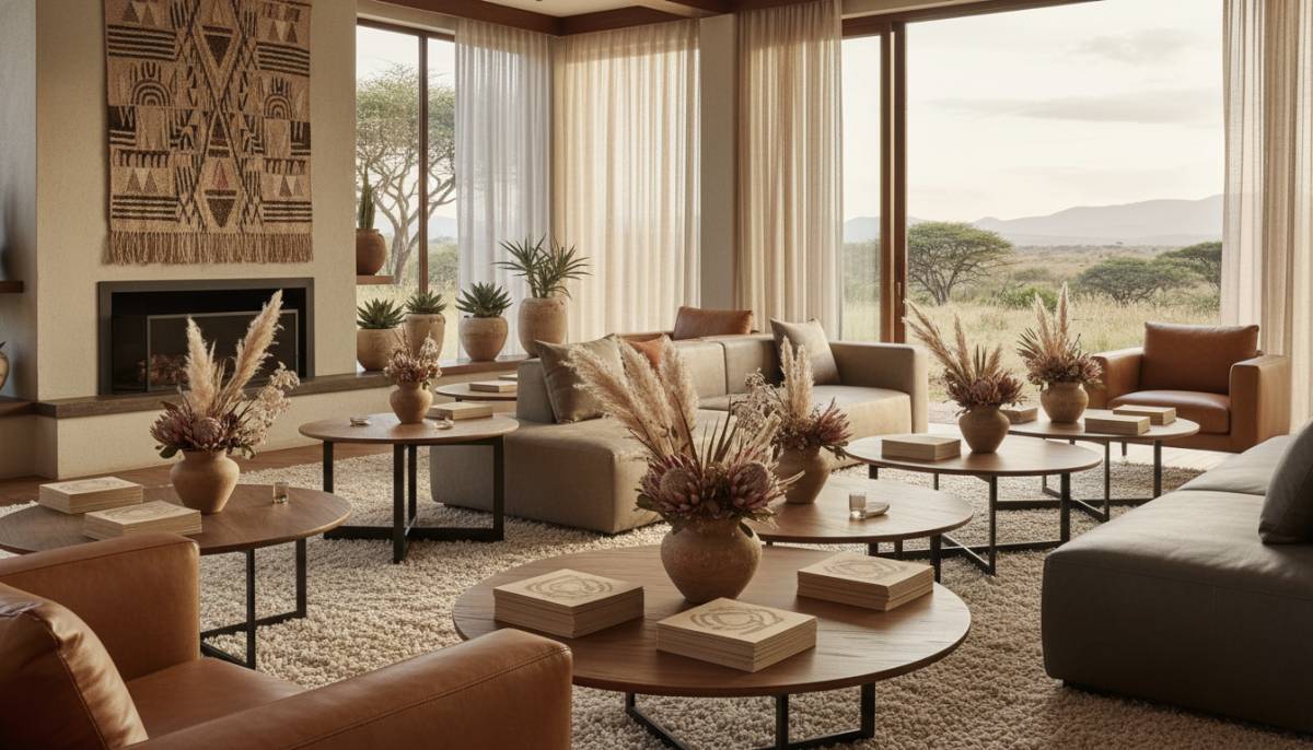 Styled lounge area for a corporate retreat