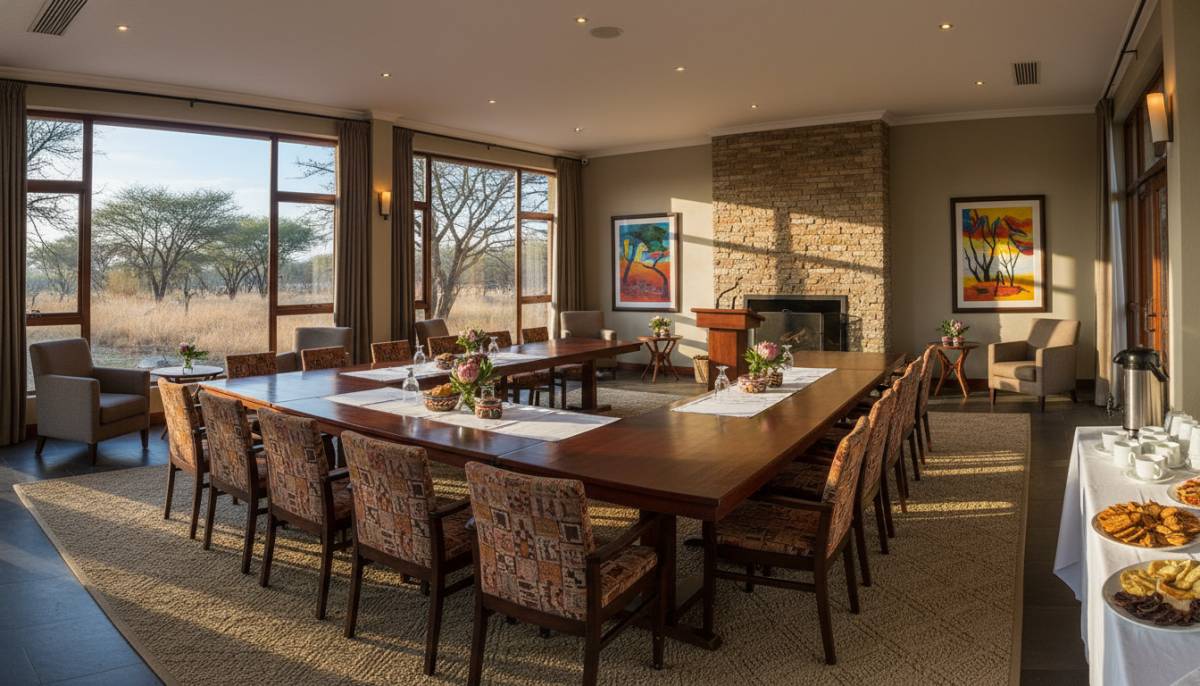 Meeting room set up for a retreat