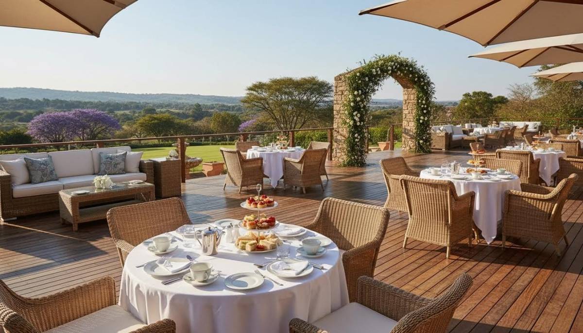 Outdoor deck for team retreat breaks