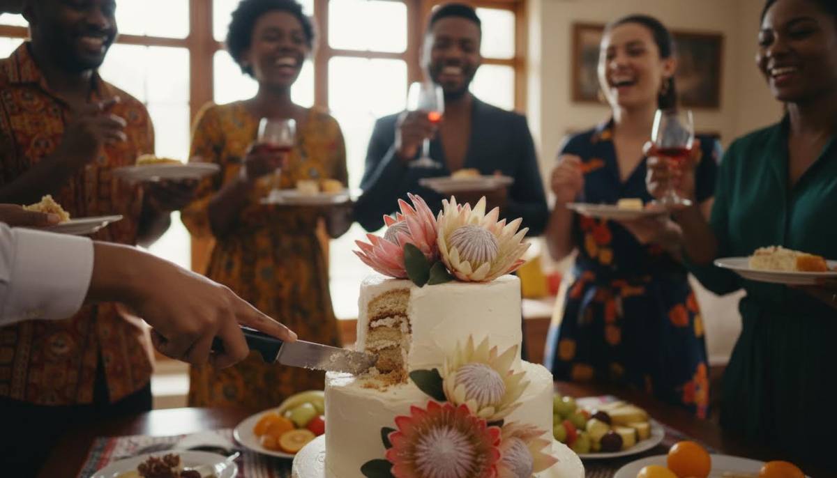 Hands cutting a 100th birthday cake