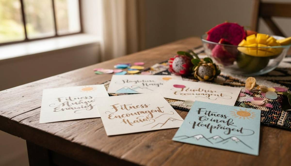 Encouragement cards for a fitness party