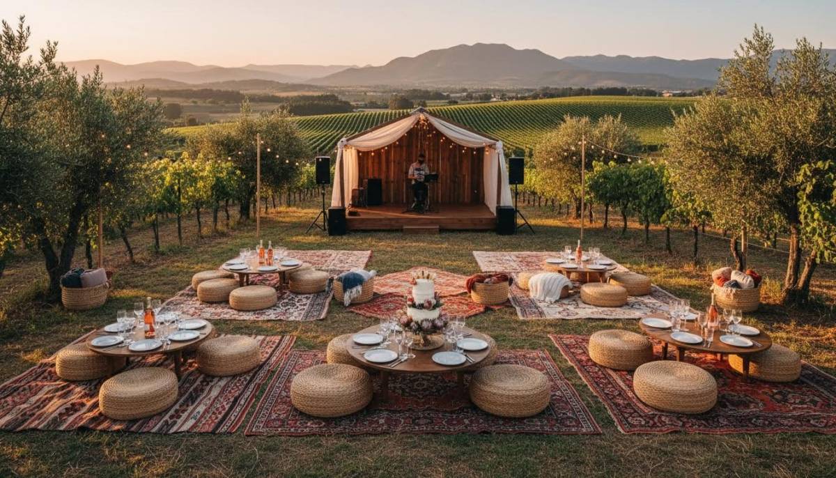 Mini outdoor festival birthday setup
