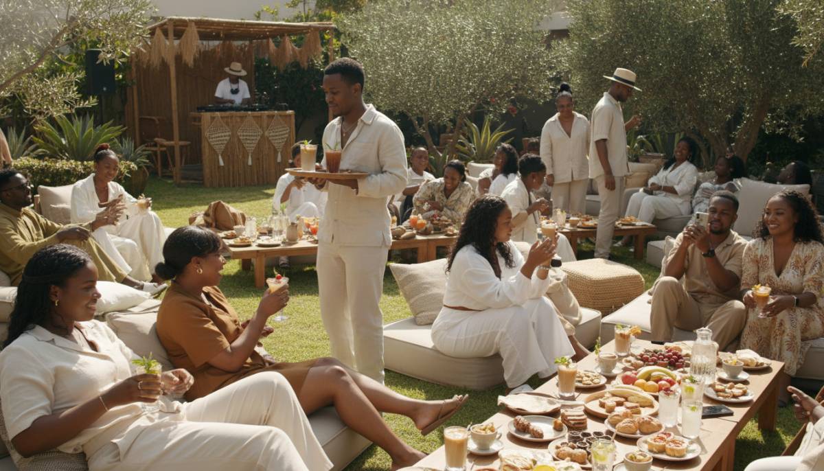 Guests at an amapiano brunch lounge