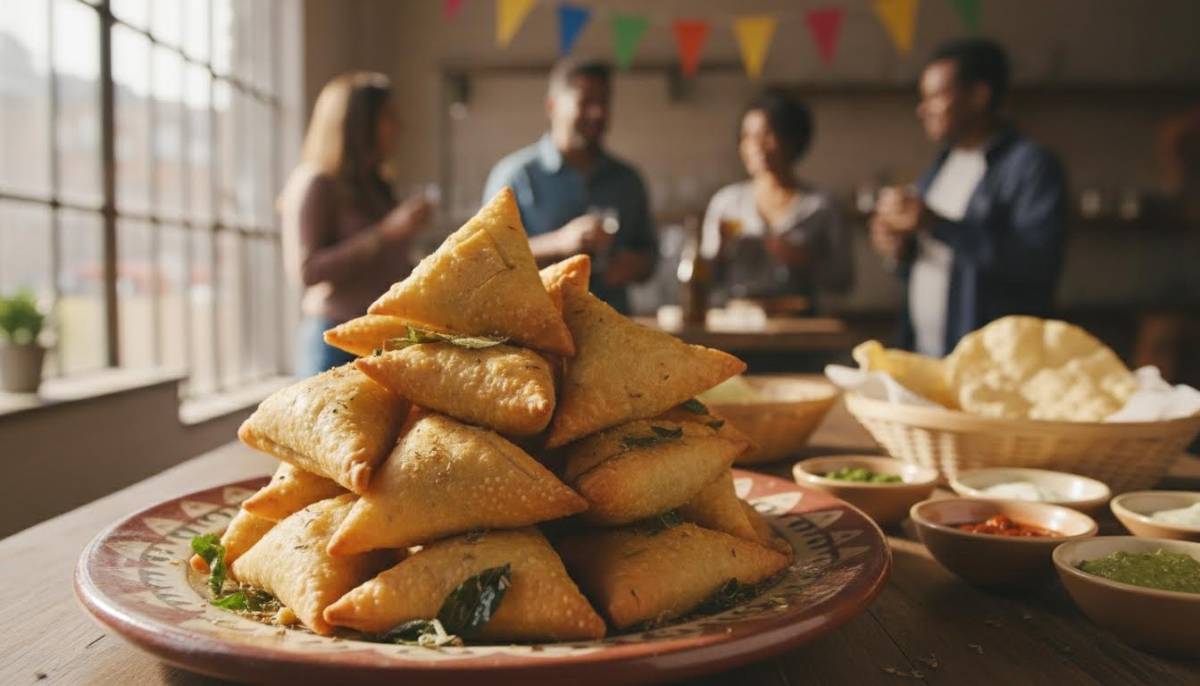 Butter chicken samoosas