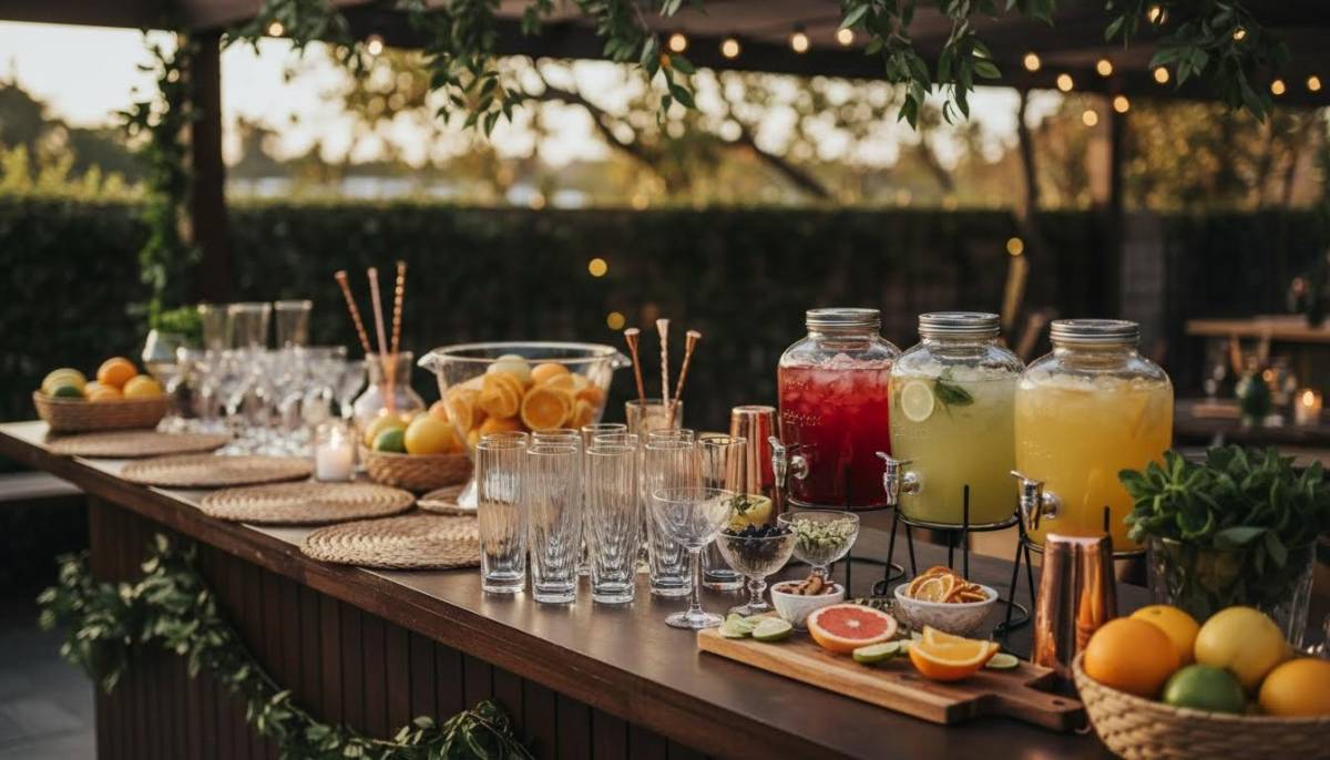 Mocktail bar setup for a 19th birthday