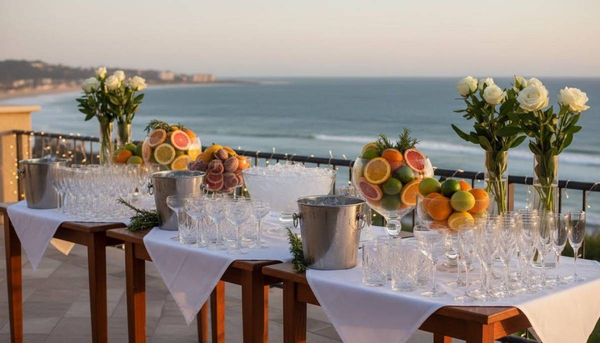 Cocktail station set up for a 25th birthday