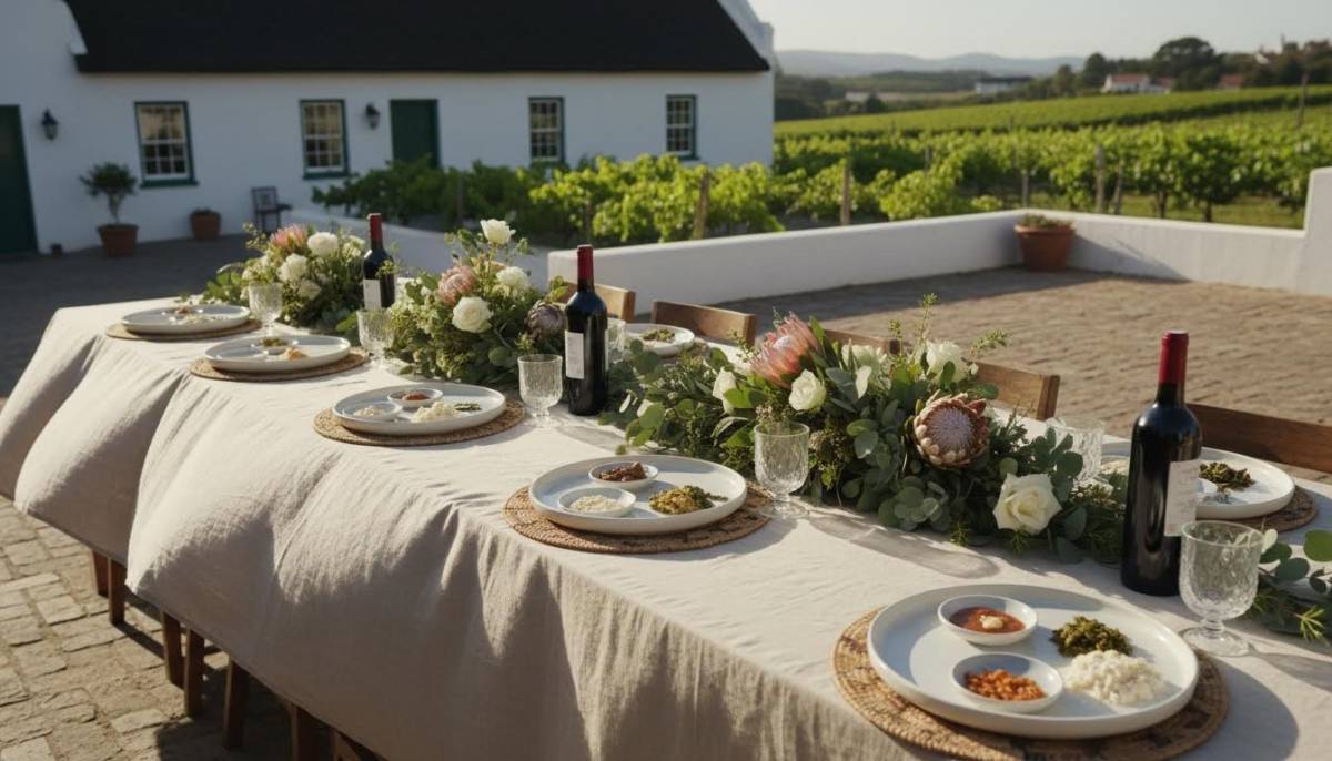 Modern courtyard Passover table
