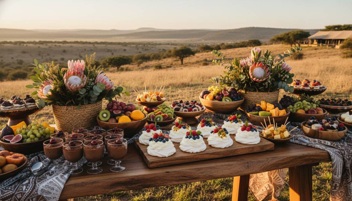 Passover dessert table close-up