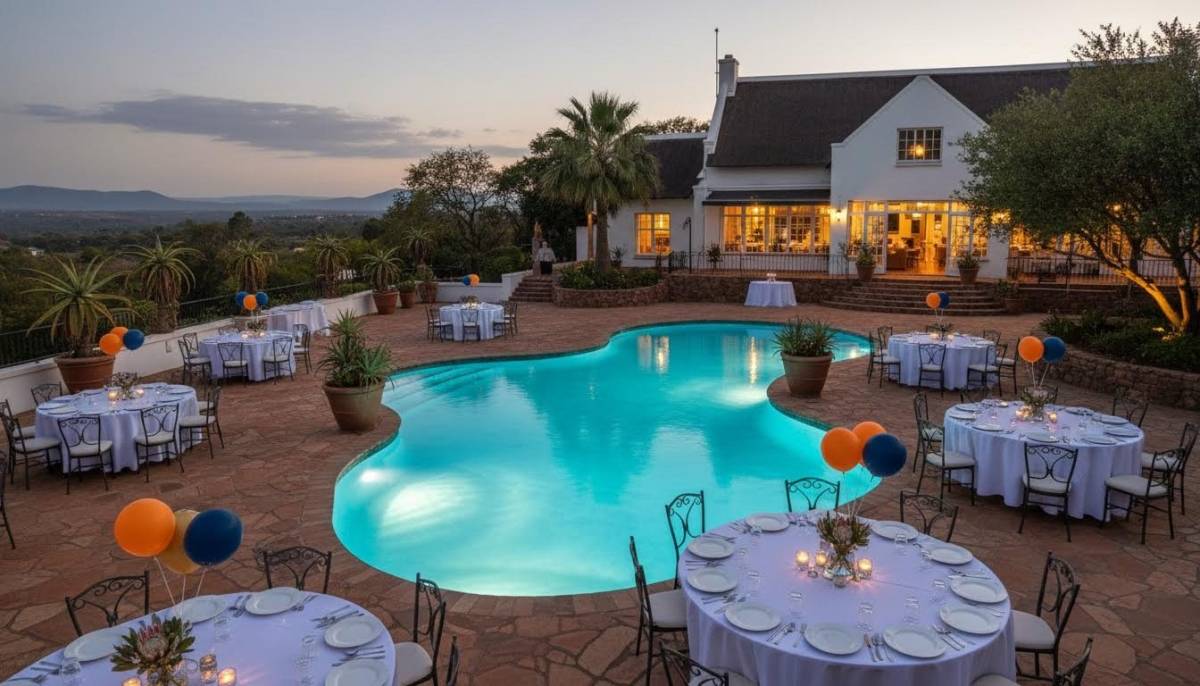 Estate clubhouse patio set for an 18th