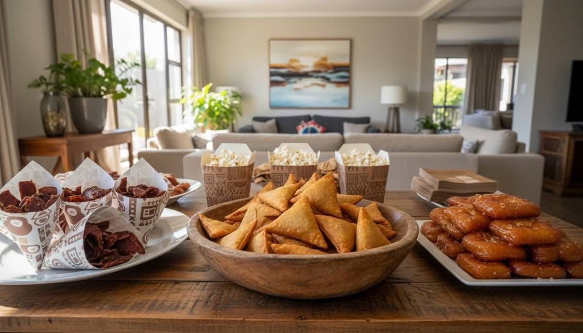 Snack favour table with South African party treats