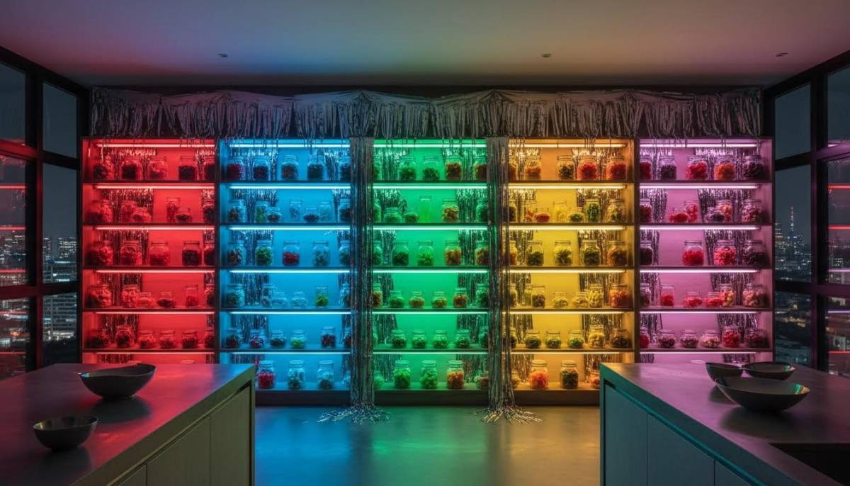 Neon TikTok snack wall decor
