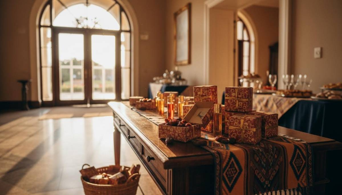 Dates and perfume oil gift boxes