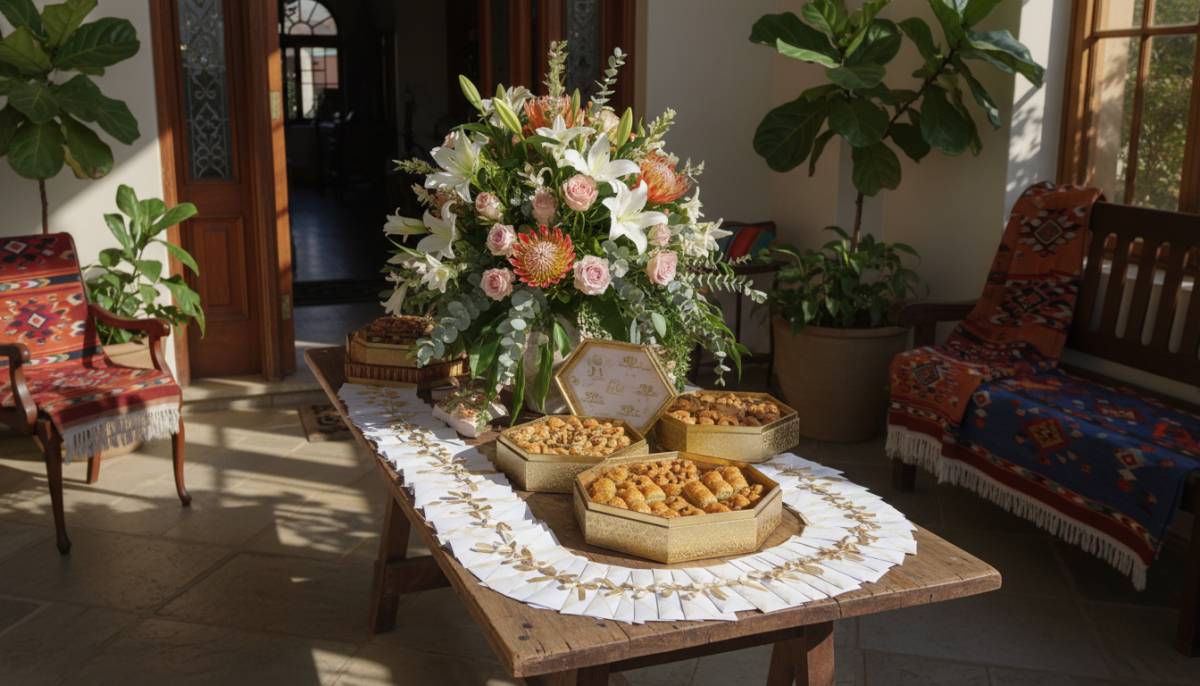 Eid welcome table with gifts